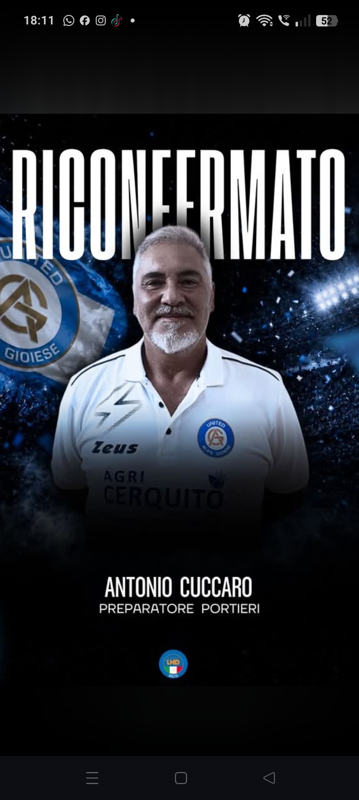 Antonio Cuccaro, preparatore portieri a Baia e Latina